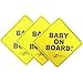 Baby on Board Sticker Sign (3 Packs), See Through When Reversing, Baby Car Sticker, Baby Car Decal, Baby Announcement Board, US Department of Transportation Recommend Color & Shape, Kid Safety, 5