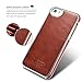 iPhone SE Leather Case, Icarercase Vintage Leather Back Cover Snap-on Case with Plastic Inner Shell and Silver-plated Rims Ultra Slim Design for Apple iPhone SE / 5 / 5S (Brown)