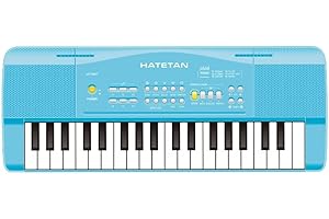 YEMKEZO Piano Keyboard for Kids,37 Keys Portable Electronic Piano for Kids with Microphone - Music Keyboard Piano Toys, Gifts for 3 4 5 6 7 8 9 Year Old Boys&Girls (Blue,New2023)