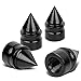 Auto Dynasty Tire Valve Stem Caps 4 Pieces Impaler Spike Style Polished Aluminum Tire Universal Stem Covers for Cars, SUVs, Bike and Bicycle, Trucks, Motorcycles Black