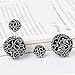 SheLian Vintage Front Back Womens Double Side Round Ball Stud Earrings(Antique Silver Tone)