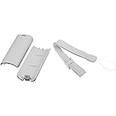 Generic Remote Battery Cover Lid Back Door Shell Replacement (Pack of 2 - White) + Wrist Strap Compatible with Nintendo Wii R