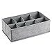 mDesign Fabric Baby Nursery Closet Organizer for Clothing, Socks, Shoes, Bibs - 8 Compartments, Gray