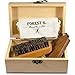 Beard and Mustache Grooming Care Kit - Wooden Folding Comb and Natural Beard Brush for mens Giftbox Premium Care Set for Men Facial Hair Sandalwood Folding Pocket Comb Beech Brush Wooden Box