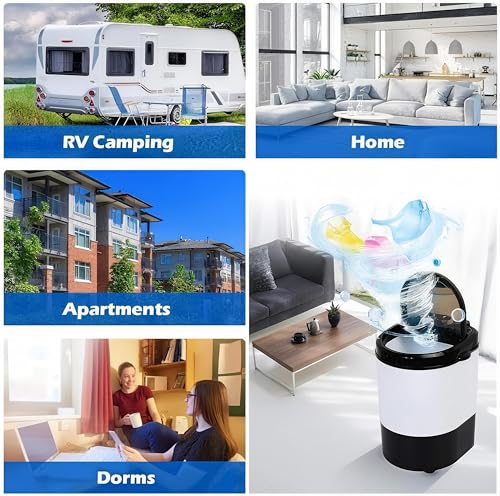ZERIFAM Portable Washing Machine,Large Capacity Foldable Washing Machine with Washer Removable drying bucket,3 Modes Timing Cleaning, Cleans for Apartment, Dorm, RV, Travel & Hotel Use