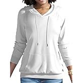 Nimsruc Hoodies For Women Pullover Casual Long Sleeve Oversized Sweatshirts Trendy Cute Hoodie Outfits White M