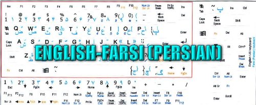 FARSI PERSIAN ENGLISH NETBOOK KEYBOARD STICKERS WHITE BACKGROUND