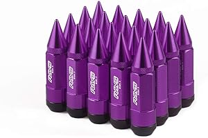 M12X1.5/M12X1.25 Spiked Aluminum Extended Tuner Wheels Rims Lug Nuts (Purple M12X1.5)