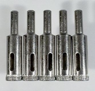Free Drilling Guide | 5 Pk of 1/2" Diamond Core Bits, | Drill Wine Bottles, Glass Block, Tile, Glass, Ceramics, Porcelain | Free Shipping in the US | 100% Money Back Guarantee