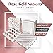 Rose Gold Cocktail Napkins 100 pack - Decorative Rose Gold Napkins In 4 Assorted Rose Gold Foil Designs. 5 x 5 inches folded - Bonus Party Printables Ebook included