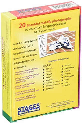 Stages Learning Materials Stages Learning Materials Lang-O-Learn ESL Clothing Vocabulary Cards Flashcards for English, Spanish, French, German, Italian, Chinese, Korean, + More