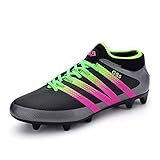 Leader Show Women's Performance Soccer Shoe Outdoor Athletic Football Cleats (8.5, Black)