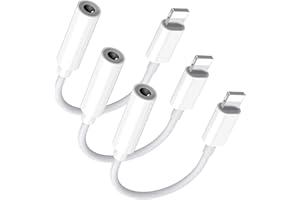 MASTERPLUG Lightning to 3.5 mm Headphone Jack Adapter, [Apple MFi Certified] 3 Pack iPhone 3.5mm Headphones/Earphones Jack Aux Audio Dongle Adapter Compatible for iPhone 14 13 12 11 XS XR X 8 7, Support All iOS