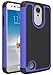 For LG Aristo Case, LG Phoenix 3 Case, LG Fortune Case, LG Rebel 2 LTE Case, LG Risio 2 Case, LG K8 2017 Case, OEAGO [Shockproof] Hybrid Dual Layer Defender Protective Case Cover (Blue)