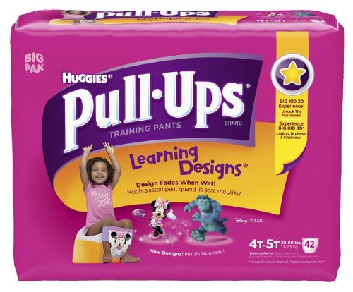 Huggies Pull-Ups Learning Design Training Pants, Size 4T-5T, Girl, 42 Count (Pack of 4)