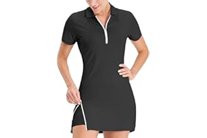 Hiverlay Tennis Dresses for Women with 2 Pockets Built in Shorts UPF 50+ Golf Dress Workout Athletic Dresses