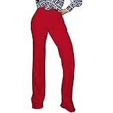 PINSV Women's High Waisted Stretchy Bootcut Pull On Dress Pants Casual Work Pants