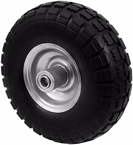 10" Pu Flat Free Care offset Hub Hand Truck Tire Dolly Wheelbarrows Wagon 5/8"