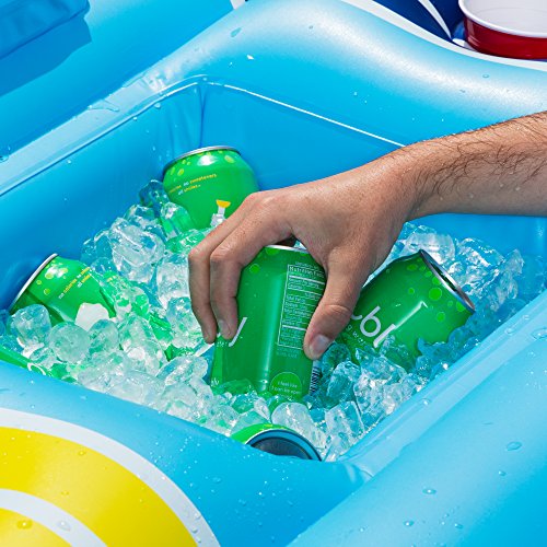 Inflatable Pool Beer Pong Set with Cooler - Floating Water Drinking Game - Adult, College Drink Games for Outdoor, Backyard, BBQ, Boating, and Lake Parties - Beirut Table Top Floats for Poolside Pong