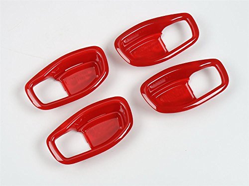 FMtoppeak 4 pcs Car Inner Door Handle Bowl Cover Trim Frame for Jeep Renegade 2014 UP Red