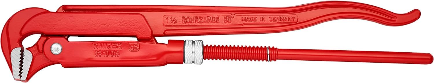 KNIPEX Pipe Wrench 90° Red Powder-Coated 420 mm, 83 10 015