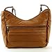 Goson Womens Genuine Leather Multi Pocket Shoulder Handbag Purse