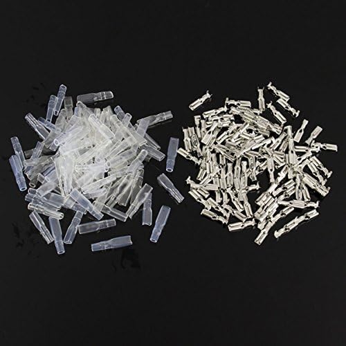 100Pcs 4.8mm Crimp Pluggable Terminals Female Spade Connector + 100Pcs Case