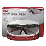 3M 47091-WZ4 Safety Eyewear, Aerodynamic Design, Black w/Red Accent Frame, Gray Lens, Anti-Fog