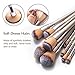 FIXBODY Makeup Brush Sets - 10 PCS Wood Handle Soft Synthetic fiber hair Kabuki Powder Blush Liquid Eyeliner Eyeshadow Lip Eyebrow Brush (Silver)