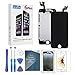 for iPhone 6 Plus Screen Replacement LCD Screen Full Assembly Kit with Front Camera + Ear Speaker + Proximity Sensor + Repair Tools + Glass Screen Protector by IEZFIX (6Plus Black)