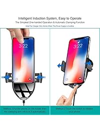 USAMS   Cargador de coche inalámbrico para iPhone XS Max XR XS X 8 Plus, Samsung Galaxy S9 S8 S7 S6 Edge Note 5 y más