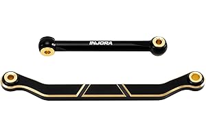 INJORA Black Coating Brass Steering Links for 1/18 Redcat Scout II Brushless Upgrade