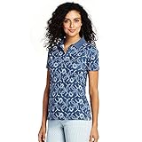 Lands' End Women's Print Pima Cotton Polo Shirt