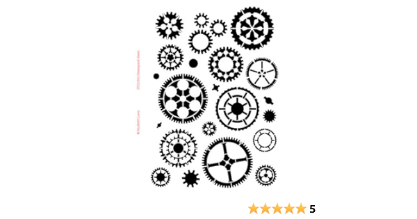 Amazon Com Gears Stencil By Studior12 Steampunk Art Medium 8 5x11 Inch Reusable Mylar Template Painting Chalk Mixed Media Use For Crafting Diy Home Decor Stcl155 1