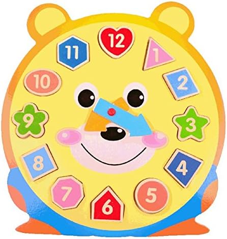 Syeer Kids Learn Time Counting Colors Clock Shape Sorting Clock Education Clock for baby infant toddler preschooler schoolchild (Little Bear)