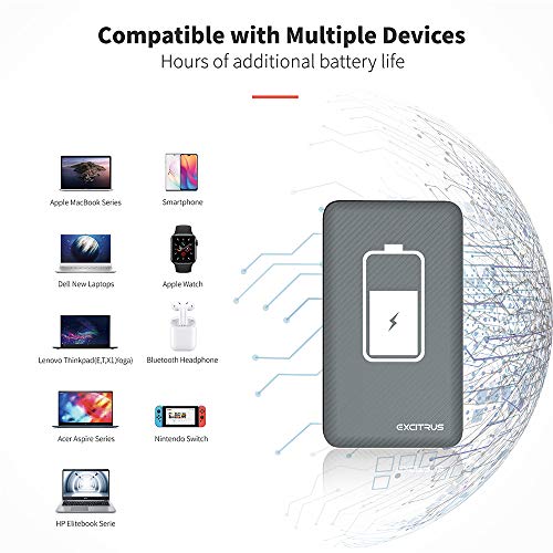 Excitrus 45W Power Bank Air - Ultra Small USB C Portable Charger Fast Charges MacBook Laptop & Surface with Power Delivery 2.0 - Battery Pack Fast Charges Phones Tablet Nintendo Switch with Q.C. 3.0