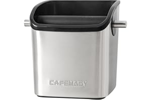 CAFEMASY Coffee Knock Box Espresso Accessories - Home Use Small Coffee Puck Knock Box Stainless Steel for Espresso Machine Coffee Grounds