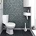 Toilet Bowl Brush and Holder, Creative Toilet Brush Set with Stainless Steel Base (Silver)