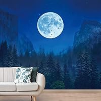 Wall Mural Night Forest Removable Self-Adhesive Wallpaper Wall Decoration for Bedroom Living Room - 66x96 inches