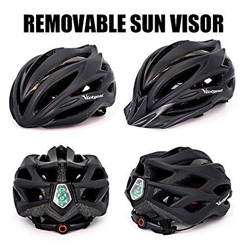 image for VICTGOAL Bike Helmet with Detachable Visor Back Light & Insect Net Pad