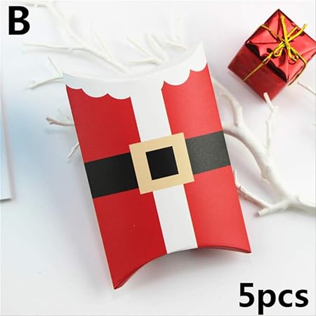 Caja Regalo Bonitas Para 5pcs Cartón Bolsa De Regalo De Kraft Caja De Forma De Almohada