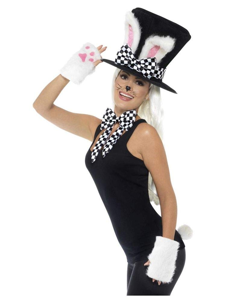 shoperama March Rabbit Hat Hat Rabbit Ears Gloves Tail Bow Alice in Wonderland