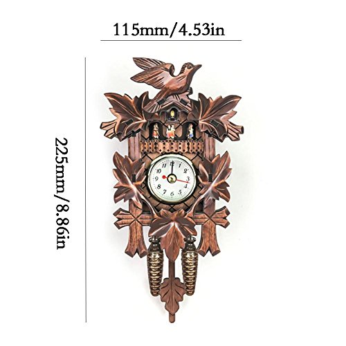 European Style Living Room Retro Wooden Wall Clock Cuckoo Clock Ksruee