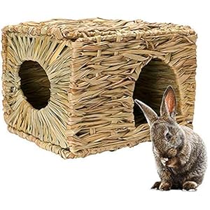 MODEHUAYING-Natural-Seagrass-Mat-Bed-Hideaway-Toy-Hand-Woven-for-Rabbit-Guinea-Pig-Chinchilla-Ferret MODEHUAYING Natural Seagrass Mat Bed Hideaway Toy, Hand Woven for Rabbit Guinea Pig Chinchilla Ferret