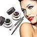 Vodisa Waterproof 2 in 1 Gel Eyeliner Set-Beauty Cosmetics Make Up Long-lasting Shadow Wear Gel Cream Eye Liners Brown and Black with Makeup Eyeliner Brush Kit + Cat Shaping Eye Liner Stencils