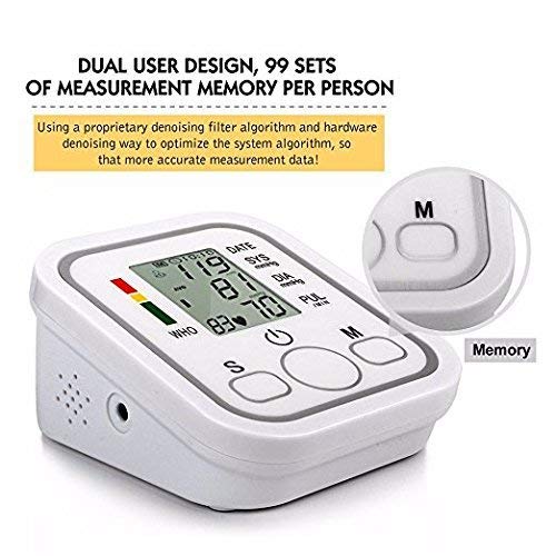 PowMax WW-39 Upper Arm Digital Blood Pressure Monitor (White) … - Thumbnail 3