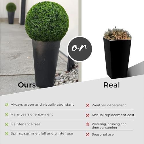 365 Curb Appeal 23" XL Topiary Balls (Better Than A Boxwood, 2 Topiary Balls (4 Halves))