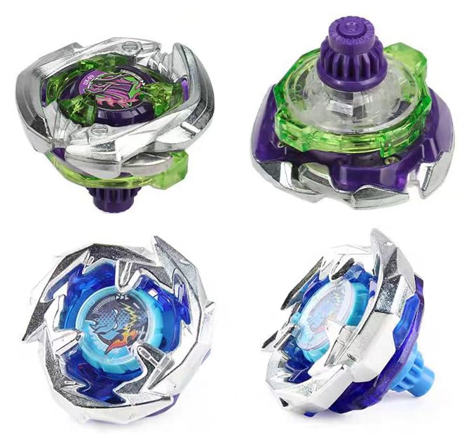 Battling Burst Gyro Blade Toy Set Gift 12 Burst Spinning Tops 2 Two Way Launchers Grip Starter for Boys Children Kids 6 8 10 12+ Battle Game with Portable Box