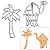 SET of 2 cookie cutters (Camel and Palm Tree cookie cutters), 2 pcs, Ideal for Holiday theme party