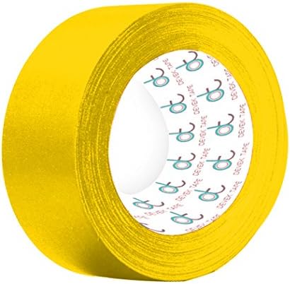 Devek Professional's Choice Premium Gaffer Tape Matte Cloth With Rubber Adhesive 12.5 Mil Thick 2 Inch x 25 Yards Yellow